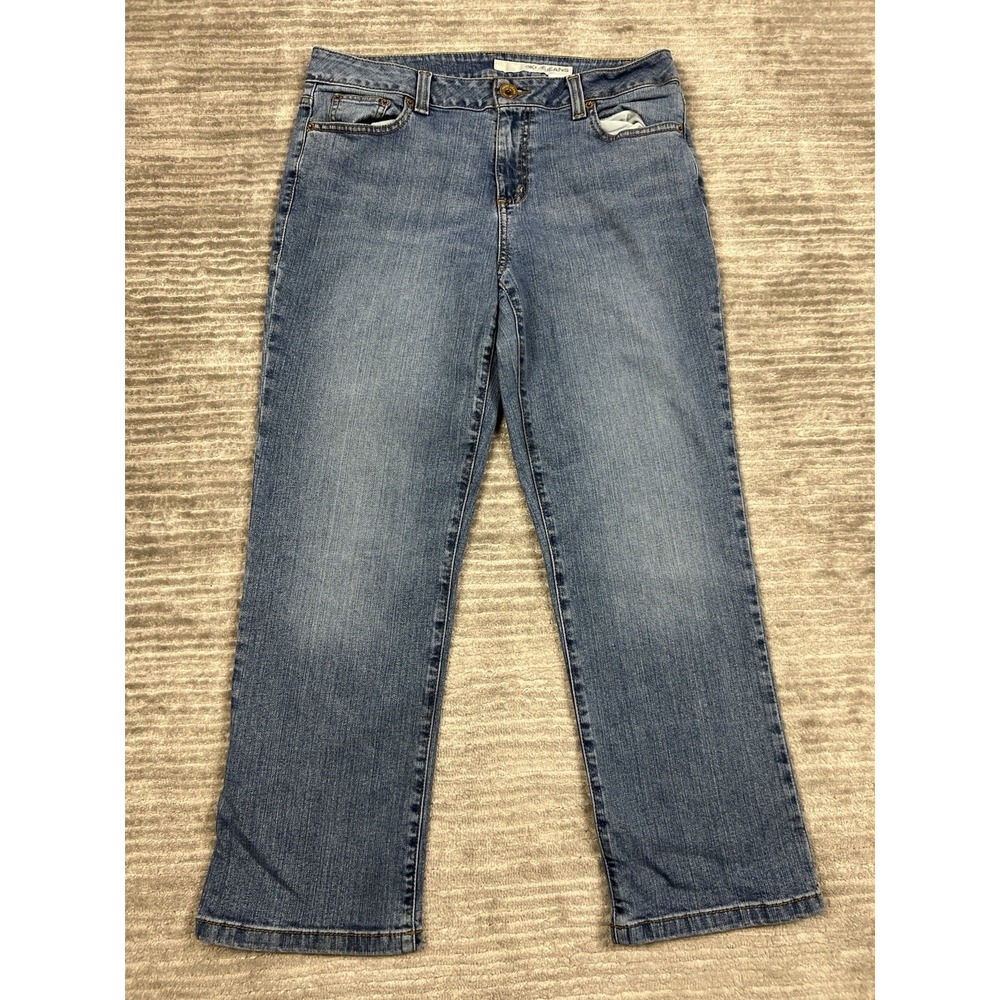 DKNY Jeans Womens 14 Blue Denim‎ Medium Wash Straight Leg